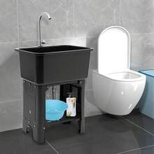 Utility Sink Space Saver Laundry Tub With Faucet, Freestanding Laundry Sink Garage Sink With Storage Shelf Kitchen Counter - mặc định - Xem 8