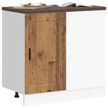 vidaXL Armário de cozinha Porto vieux bois bois d'ingénierie - Castanho - Ver 3