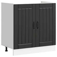 vidaXL Armario de cocina con almacenamiento Lucca Noir 80 x 46 x 81,5 cm - Negro - Ver 6