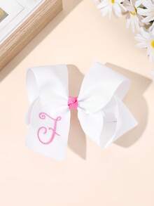 1个26字母蝴蝶结发夹，A-Z字母刺绣蝴蝶结发夹，白色芭蕾舞风格丝带发卡，适合女孩返校礼物、情人节礼物、青少年发饰 - 白色 - 查看 14