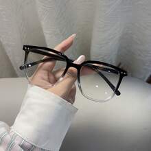 一副女士时尚全框方形透明眼镜，适合阅读、电脑使用、工作、上学和日常佩戴 - 黑色 - 查看 4