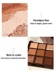 9-Color Eyeshadow Palette, Glitter Eye Shadow Powder Shimmer Eyeshadow Tray Shadow Palette - Multicolor - View 6