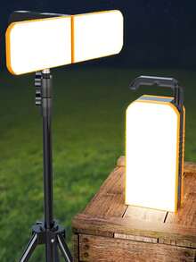 Multifunctional Foldable Solar Camping Light - Supports Type-C Charging, Power Bank Function, With Hook, Battery Indicator, Portable No-Stand Lamp, Suitable For Outdoor Camping And Emergency Lighting - Orange - View 9