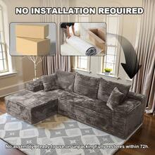 Modern Sofas For Living Room: 104" Modular Boneless Cloud Couch | L-Shape Sectional W/ Chaise Lounge, Deep Seat & Easy Setup | Bedroom Friendly - Màu Khaki - Xem 5