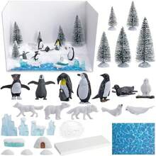 Codree 30 Pcs Arctic Animals Habitat Diorama Project Set Arctic Diorama Box Kit Figurine Toys Model Polar Bear Penguin Animals Figurines Diorama Supplies For DIY Crafts Gifts School ProjectIntellectual Stimulation, Early Education - ArcticStyle 30 chiếc - Xem 2