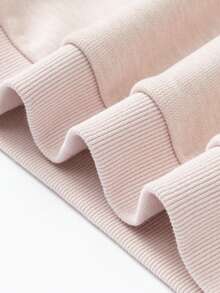 mini bala Unisex Young Girl Fleece-Lined Sweatshirt Cute Art Graphic Cozy Winter New Year Pullover Top - Pink - View 9