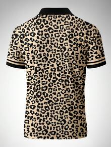 男士夏季度假休闲豹纹 Polo 衫和短裤套装 - 彩色 - 查看 2