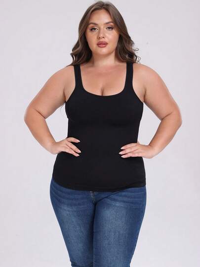 大码无缝圆领性感塑腰吊带背心