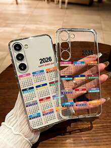 1个简约新年图案防指纹透明TPU软手机壳，带摄像头保护，兼容苹果、Nothing、Pixel、INFINIX、Redmi等品牌手机 - 彩色 - 查看 3