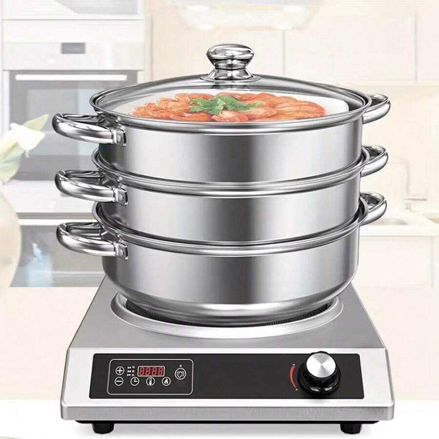 Three-Layer Stainless Steel Steamer, Multifunctional Cooking Steamer ...