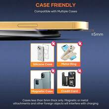 15W Wireless Charger Compatible With IPhone 17, 16, 15, 14, 13, 12, X Pro Max, Induction Fast Charging Pad Base, Compatible With Xiaomi - K8 Disc - View 7
