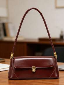 Túi đeo vai cổ điển dành cho nữ, khóa cài, lớp lót polyester, dây đeo vai có thể điều chỉnh, túi xách tay kiểu retro, túi đeo vai hàng ngày | Túi đeo vai cổ điển | Túi xách bền chắc. - Nhiều màu - Xem 1