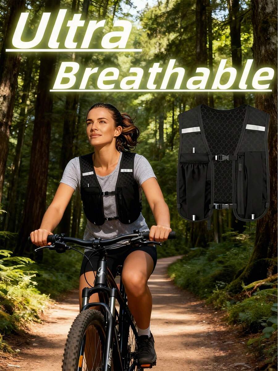 3/2/1 Pcs Outdoor Hiking Backpack, Cycling Backpack, Trail Running Backpack/Vest, Lightweight Women Sports Vest (Multiple Colors Available), Multifunctional Lightweight Storage Women Chest Pack For Carrying Water Bottle And Phone During Sports - Multicolor - View 1