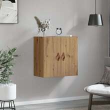 vidaXL Mueble mural madera artesanal 60 x 31 x 60 cm madera de ingeniería - Marrón - Ver 4