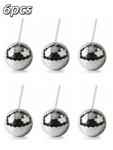 Bộ 6/2/1 ly hình quả cầu disco tráng gương bạc kèm ống hút và nắp đậy, đồ dùng uống vui nhộn cho tiệc độc thân, trang trí đám cưới, đồ dùng cho quán bar, quà tặng tiệc độc thân, ly hình quả cầu disco, trang trí tiệc cưới, đồ dùng cho cô dâu tương lai, ly hình quả cầu disco cho tiệc đêm giao thừa, đồ uống hình quả cầu tráng gương bạc, trang trí bàn tiệc ngày lễ, đồ dùng cho tiệc mừng em bé. - Nhiều màu - Xem 14