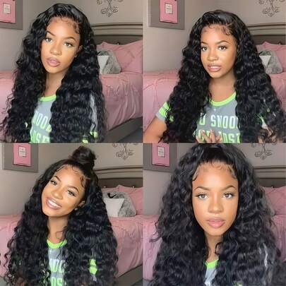 NATAN Luxurious 26-Inch Deep Wave Wig - High Temperature Fiber, 5*5 Lace Area, 130% Density - Unisex-Adult, Perfect For Everyday & Party Styles