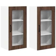 vidaXL Armadio da cucina con porte 2 pz Chêne brun 40 x 31 x 80 cm - Castano - Visualizzare 2