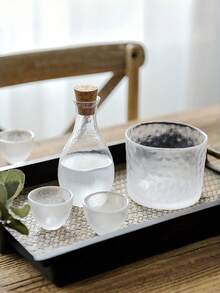 1pc/1 Set Matte White Teapot & Teacup, Minimalist Tea Art Style Fresh Matte White Transparent Hammered Texture Teapot, Teacup, Tea Canister Glass Tea Set, High Aesthetic Hosting Household Tea Ware - Multicolor - View 13