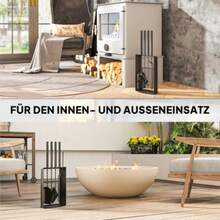 Fireplace Tool Set, 5-Piece Fireplace Accessories With Brush, Shovel, Poker, Tongs, And Stand, Metal, Black - one-size - View 6