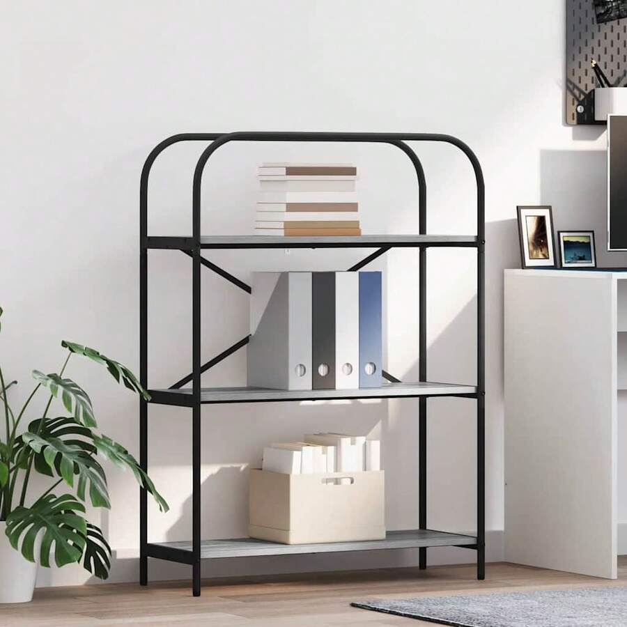 vidaXL Étagère Gris Sonoma 80 x 30 x 109 cm Bois d'ingénierie - Gris - Voir 1