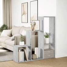 vidaXL Étagère separado de pieza 3 ebenex gris beton 123x29x123 cm - Gris - Ver 4