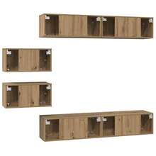 vidaXL Ensemble meuble TV 6 pz Chêne artigianale Bois d'ingénierie - Castano - Visualizzare 9
