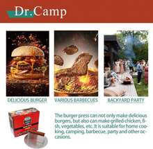DrCamp 7 INCH Stainless Steel Smash,Burger Press,Burger Smasher,Hamburger Press,Patty Smasher, Meat Press, Bacon Press, Grill Press With Wood Handle (HT-B-7005) - 白色 - 查看 6