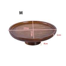 1pc Minimalist Retro Wooden High Heel Shaped Tray, Round/Square Dessert Display Stand, Bamboo High Heel Fruit Plate For Living Room - Multicolor - View 7