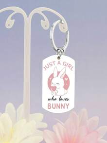 1个可爱兔子钥匙扣，适合兔子爱好者，复活节可爱兔子钥匙扣礼物，送给兔妈妈、青少年等趣味十足的礼物 - 彩色 - 查看 4