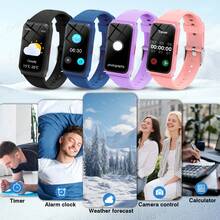 多功能智能手表，具备相机控制、音乐播放、自定义壁纸、健身追踪等功能，专为安卓/iOS智能手机用户设计，是理想的礼物之选。 - 彩色 - 查看 7