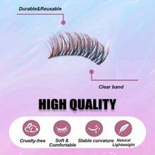 全套混色假睫毛，7对3-14毫米仿貂毛假睫毛，自然色、黑红色，适用于化妆的条状假睫毛