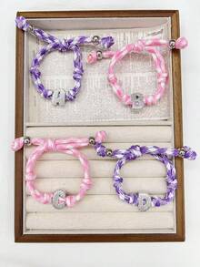  1pc New Silver Color Cubic Zirconia A-Z Initial Alphabet Charm Big Hole Beads,26 Alphabet Letter Pendant Jewelry Accessories - Silver - View 9