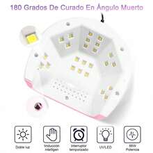 Nueva Actualización En 2026 De La Lámpara De Uñas Profesional Led, Secadora De Curado De Gel De Uñas Ultravioleta, Con Cronómetro Y Sensor De 3 Horas Para Secar Rápidamente Las Herramientas De Uñas - Rosa - Ver 3