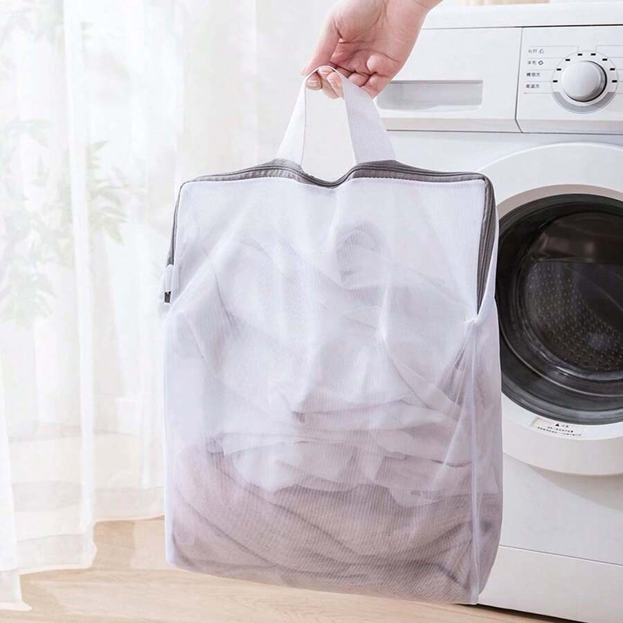 3D Mesh Laundry Bag With Hanging Handle - Durable Zippered Washing Bag, Suitable For Delicate Items, Shoes, And Loose Garments - Space-Saving Foldable Design - Multicolor - View 1