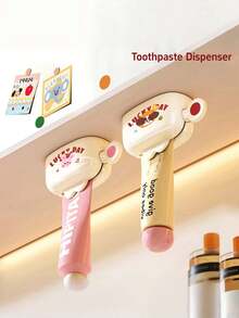 1pc Magnetic Toothpaste Dispenser, Wall Mounted Toothpaste Holder, Facial Cleanser Rack, Toothpaste Squeezer - Multicolor - View 3