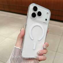 Magnetic Charging Phone Case, Compatible With IPhone 17 Air 16 15 14 13 Pro Max 12 11, Transparent Acrylic Ultra-Thin Protective Cover - Clear - View 7