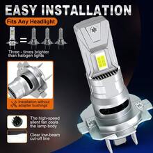 S&D H4 LED Headlight Canbus 80W 40000LM 9005 9006 H11 H7 LED Lights Bulbs Car Turbo Lamps Auto Headlamp With Fan 12V 6000k - White - View 6