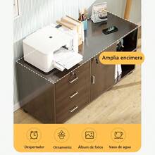 Archivador Muebles De Oficina 3 Cajones Con Puerta Casillero - Albaricoque - Ver 3