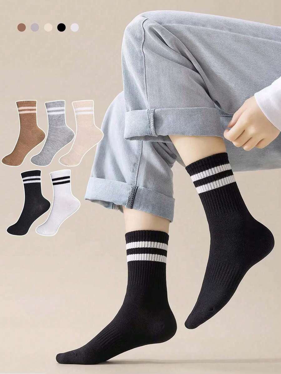 1/3/6 Paar Herren gestreifte Business-Casual Bootsocken, geeignet für Arbeit und täglichen Gebrauch, Herrensocken, geeignet für Frühling, Herbst und Winter, atmungsaktive Mesh-Details, Belüftungslochdesign, feuchtigkeitsableitend, weich und glatt, geeignet für verschiedene Anlässe wie Feste, Sport, Lässig und Geschäft, das ganze Jahr über tragbar - Verschiedenfarbig - Übersicht 1