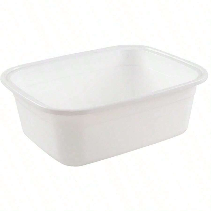 Set Of 4 Plastic Wash Basin Rectangle White Washing Up Bowl 12L - Assorted - View 1