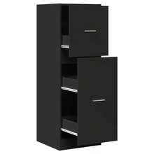 vidaXL Armário apothicaire 40x41x118 cm engenharia madeira preto - Preto - Ver 2