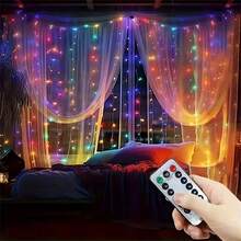 1pc USB Curtain Decorative String Lights, Holiday Hanging LED Lighting, Multiple Lighting Modes, Suitable For Valentine's Day, Eid, Easter, Mother's Day, Wedding, Party, Bedroom, Wall - USB Curtain Light String - View 4