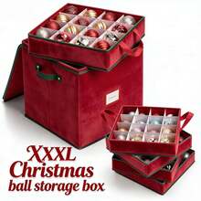 128-Slot Christmas Ornament Storage Box With Adjustable Dividers - Holds 3-Inch Ornaments, Dual Zipper Closure, 600D Tear-Resistant Fabric (Green)