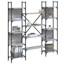Bibliothèque vidaXL sonoma gris 155,5 x 24 x 166,5 cm, fabrication en bois - Gris - Voir 4