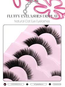 7 Pairs Cat Eye False Eyelashes, Natural & Lengthening Transparent Band, Flared Ends, Elongate Eye Shape, Faux Mink Lashes, Makeup Use (XF01) Strip Eyelashes, Eyelashes, False Eyelashes, Fake Lashes
