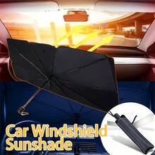 1pc Foldable Windshield Sun Shade, Car Front Window Sunshade Visor (Heat Insulation), A Practical Car Sun Protection Accessory