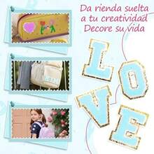 58 Parches Autoadhesivos, Pegatinas de Letras, Parches para Planchar, Parches de Tela Autoadhesivos, para Ropa Chaquetas de Tela Bricolaje Telfono Mvil (Azul 58 piezas) - azul 58 piezas - Ver 6