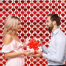 Red Heart Rain Curtain Tassel Valentine's Day Wedding Engagement Anniversary Party Background Decoration Suitable Wedding Anniversary Valentine's Day Party Background Wall Decoration Rain Silk Curtain - 1pc - 查看 6