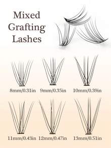 120pcs Personal Eyelash Extension Kit, 8-13mm Mixed C Curl Lash Clusters, DIY Lightweight Soft Thickness 0.07mm, Suitable For Natural Looking Lash Extensionlash Clusters,Eyelash Clusters,Individual Eyelashes,Lashes,Fake Lashes - C - View 3