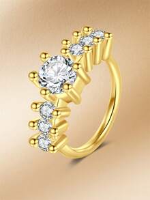 CIZME 1 pieza Anillo de nariz con forma de L chapado en oro de 18K, 20G, joyería de piercing de nariz con pendiente de circonita cúbica para fiesta de Ramadán - Dorado - Ver 11